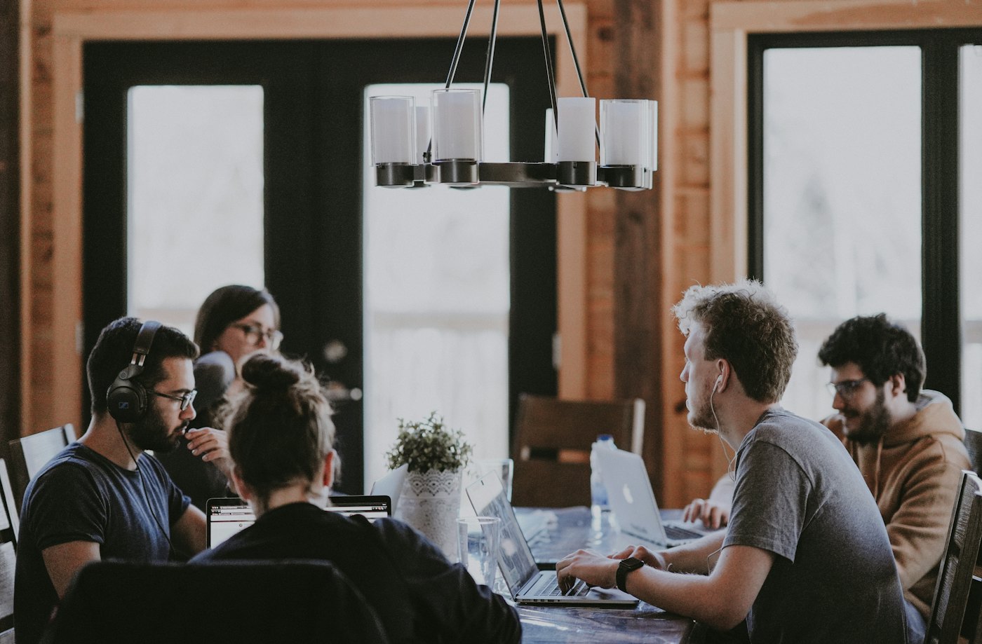 Hiring managers working through a brief together.